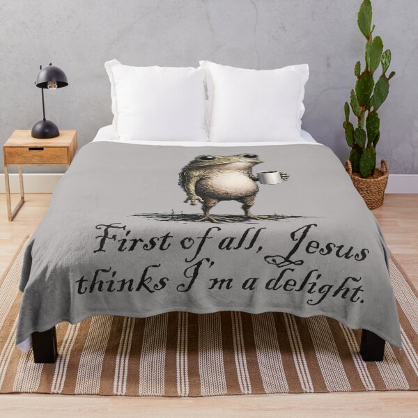 Item preview, Funny Frog Coffee First of All Jesus Thinks I'm A Delight designed and sold by GreggRoss.