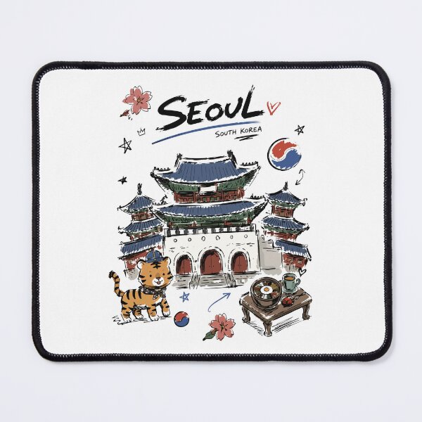 Item preview, Cute Gyeongbokgung Palace Seoul Doodle Art v2 designed and sold by RamyGallery.