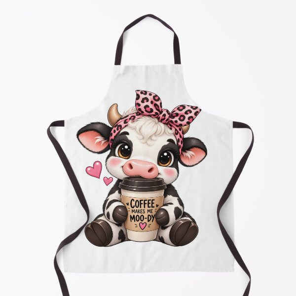 Item preview, Coffee Makes Me Moo-dy Cute Cow designed and sold by TinyWeird.