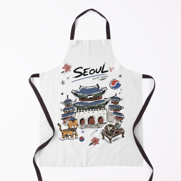 Item preview, Cute Gyeongbokgung Palace Seoul Doodle Art v2 designed and sold by RamyGallery.