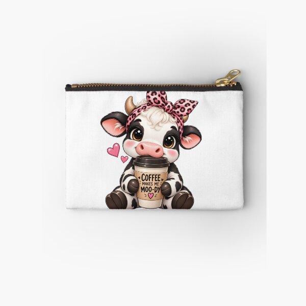 Item preview, Coffee Makes Me Moo-dy Cute Cow designed and sold by TinyWeird.