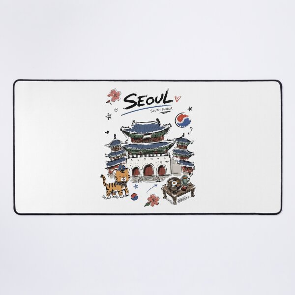 Item preview, Cute Gyeongbokgung Palace Seoul Doodle Art v2 designed and sold by RamyGallery.