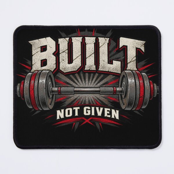 Item preview, Built Not Given Fitness Vector T-Shirt Design - Gym Motivation Barbell Graphic designed and sold by Rabu10.