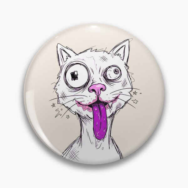 Item preview, Goofy Crazy Cat Unhinged Meme Drawing designed and sold by Pickmash.