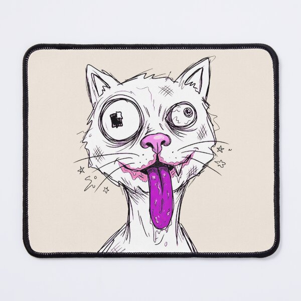Item preview, Goofy Crazy Cat Unhinged Meme Drawing designed and sold by Pickmash.