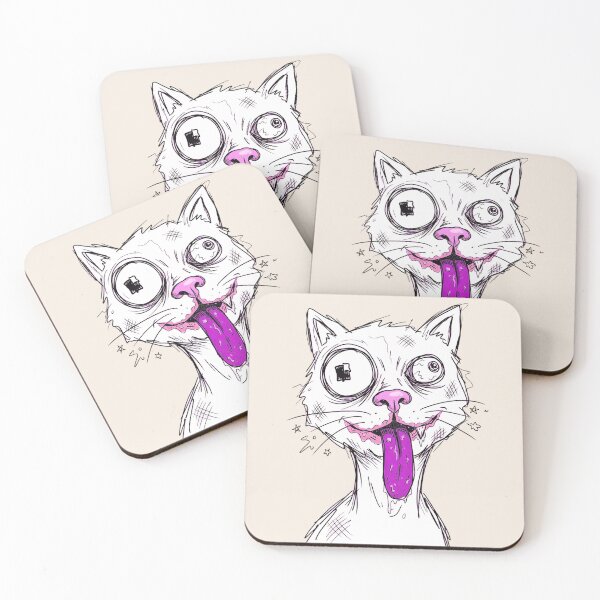 Item preview, Goofy Crazy Cat Unhinged Meme Drawing designed and sold by Pickmash.