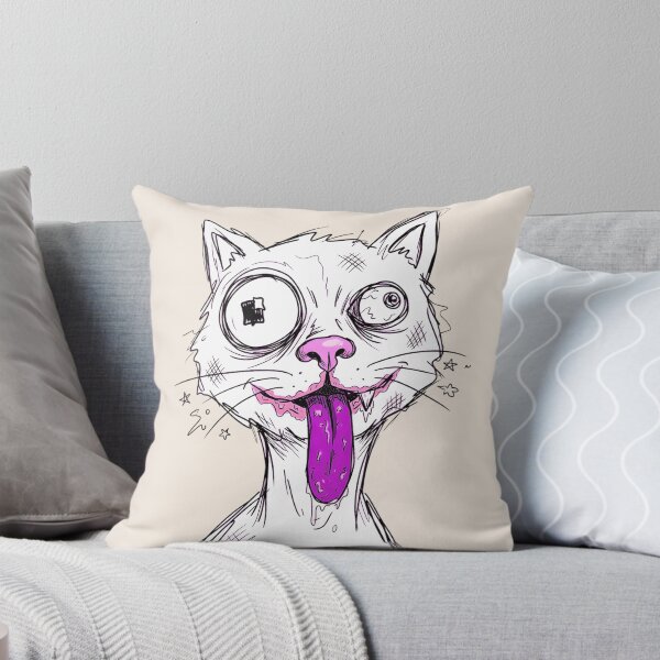 Item preview, Goofy Crazy Cat Unhinged Meme Drawing designed and sold by Pickmash.