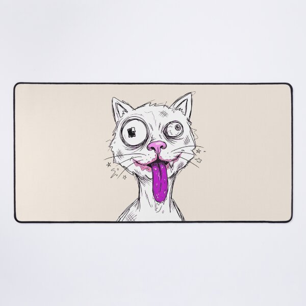 Item preview, Goofy Crazy Cat Unhinged Meme Drawing designed and sold by Pickmash.