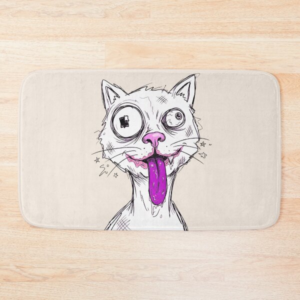 Item preview, Goofy Crazy Cat Unhinged Meme Drawing designed and sold by Pickmash.