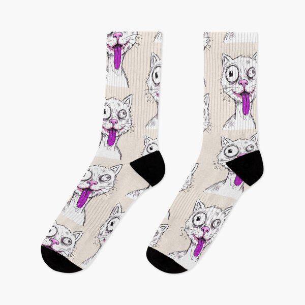 Item preview, Goofy Crazy Cat Unhinged Meme Drawing designed and sold by Pickmash.