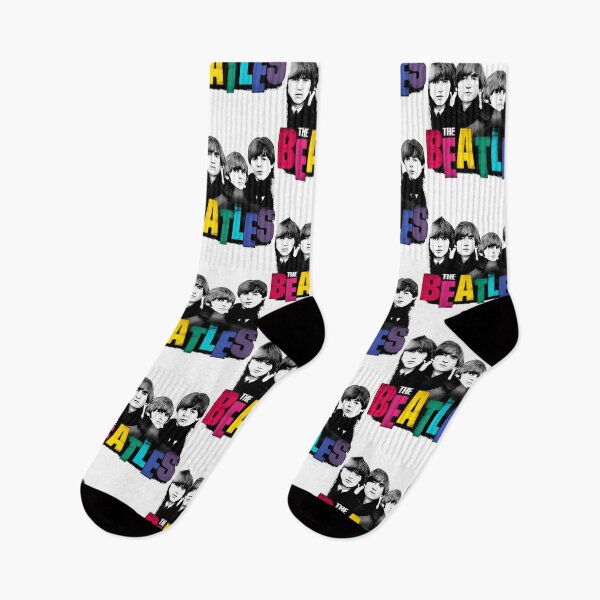 Artikelvorschau, Die Beatles – Klassisches Mitgliederporträt, farbenfrohes Logo, Rockband entworfen und verkauft von StuartMooreArt.