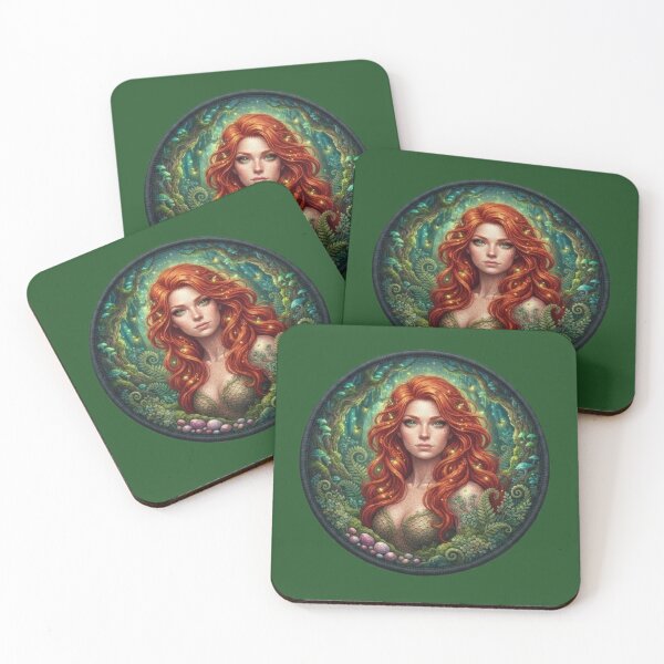 Item preview, Redhaired Forest Nymph Portrait Fantasy Art designed and sold by Azurart2.
