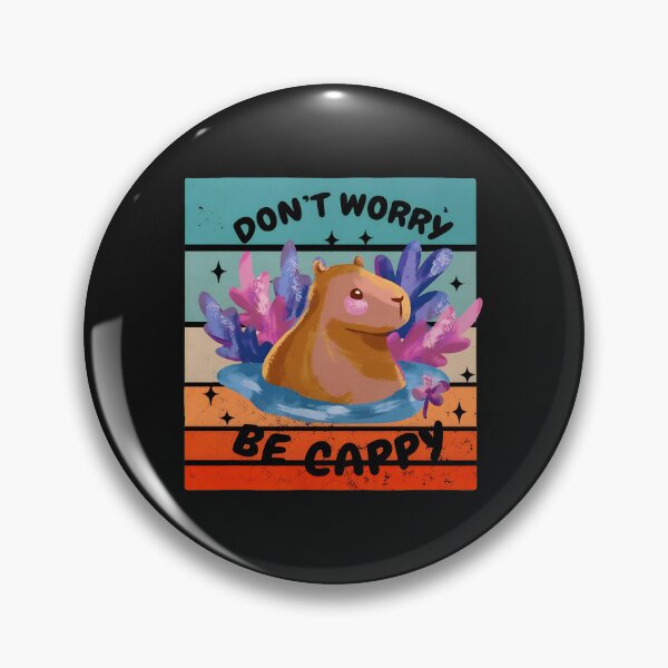 Item preview, Don't Worry Be Cappy Capybara Retro Sunset designed and sold by xqklwnyqv.