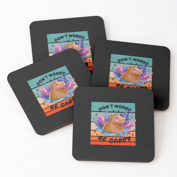 Item preview, Don't Worry Be Cappy Capybara Retro Sunset designed and sold by xqklwnyqv.