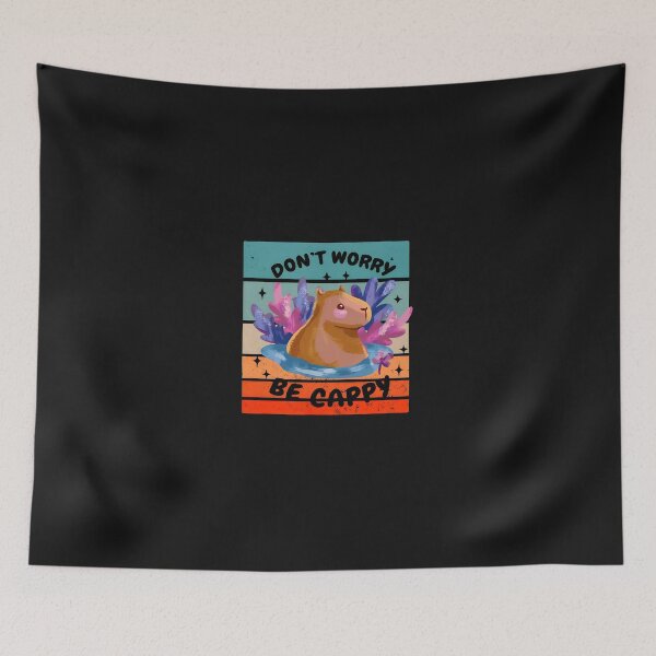 Item preview, Don't Worry Be Cappy Capybara Retro Sunset designed and sold by xqklwnyqv.