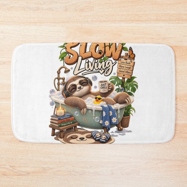 Item preview, Slow Living Good Vibes | Relaxing Sloth Funny T-Shirt designed and sold by ✨ Daily Vibe Studio ✨.