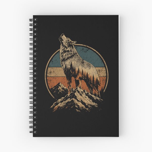 Item preview, Howling Wolf Mountain Wilderness Retro Vintage  designed and sold by Moizento.
