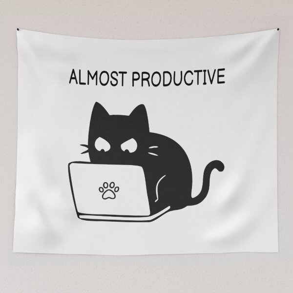 Item preview, almost productive funny black cat designed and sold by MichaelJones6.