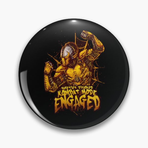 Item preview, Golden Cybernetic Ninja Raising Fists In Combat Pose designed and sold by Bewtm12.