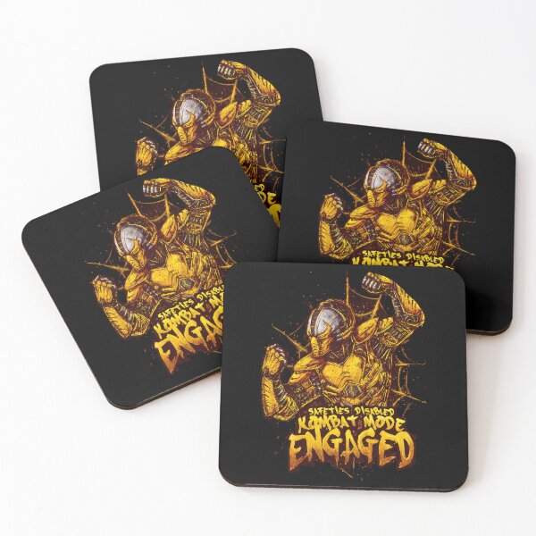 Item preview, Golden Cybernetic Ninja Raising Fists In Combat Pose designed and sold by Bewtm12.