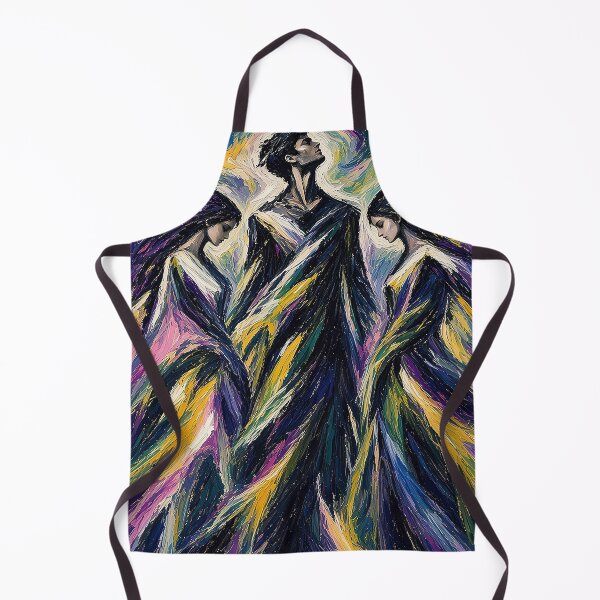 Item preview, Vibrant Expressionist Trio – Man and Two Women in Flowing Forms with Blue, Purple, Yellow, Green and Pink designed and sold by MFMart.