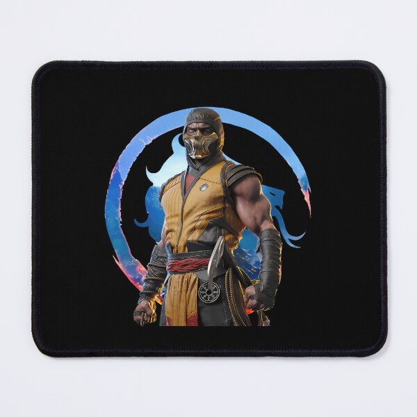 Item preview, Masked Yellow Ninja Standing In Front Of Blue Dragon Crest designed and sold by BMTDesign.