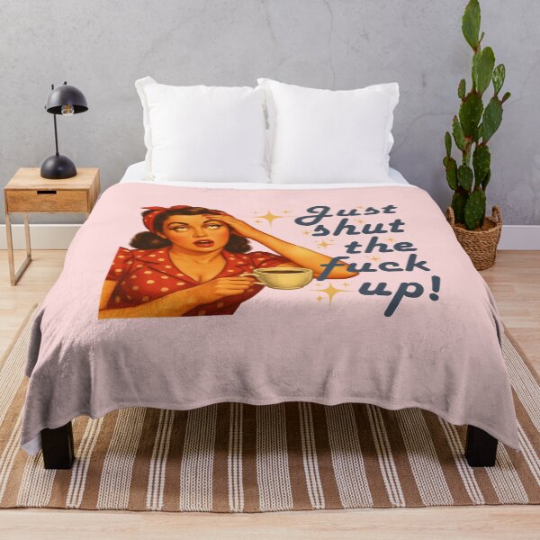 Item preview, Just Shut The Fuck Up Retro Coffee Pin-Up Funny Graphic designed and sold by RahniNM.