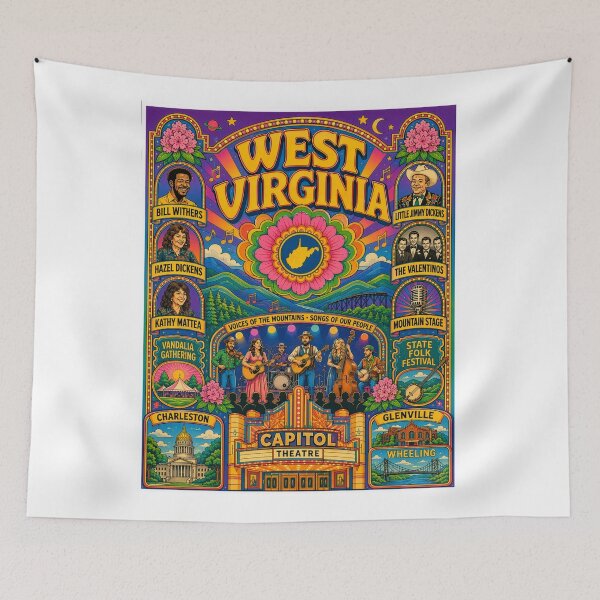 Item preview, West Virginia Music Culture – Appalachian Folk, Country & Mountain Music Art designed and sold by FlyingSeas.