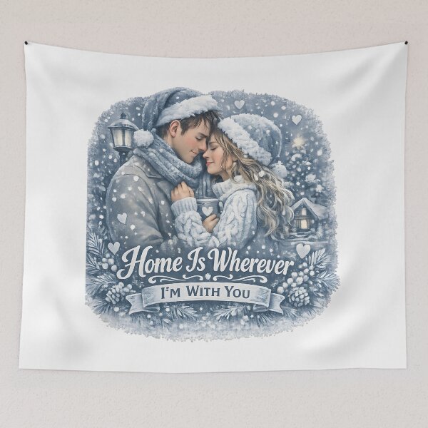 Item preview, Home Is Wherever I'm With You Romantic Christmas Couple Holiday Gift designed and sold by LiviuGligoros.