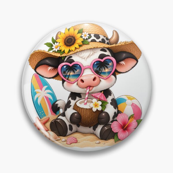 Item preview, Cute Beach Cow Summer Vacation designed and sold by TinyWeird.