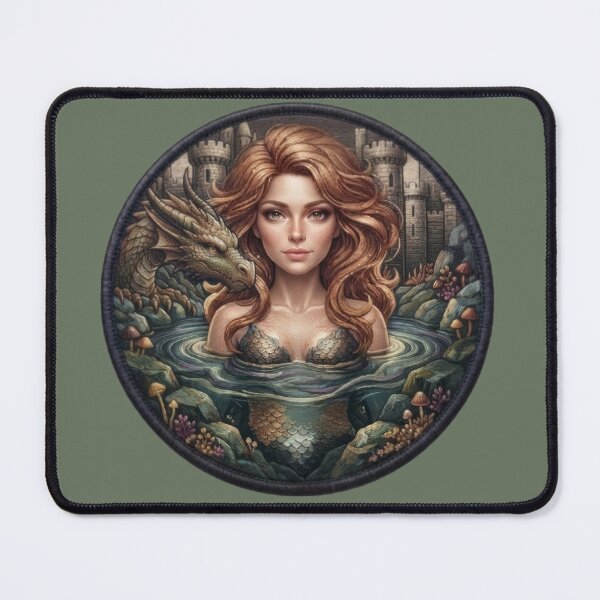 Item preview, Dragon And Castle Fantasy Maiden Art designed and sold by Azurart2.