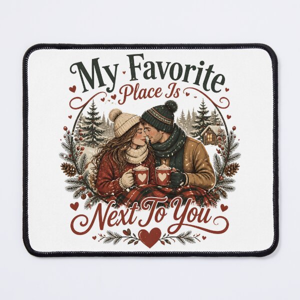Item preview, My Favorite Place Is Next To You Romantic Christmas Couple Holiday Gift designed and sold by LiviuGligoros.