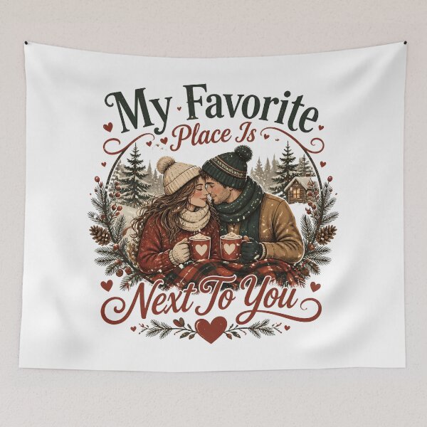 Item preview, My Favorite Place Is Next To You Romantic Christmas Couple Holiday Gift designed and sold by LiviuGligoros.