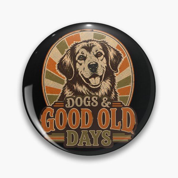 Item preview, Dogs And Good Old Days Retro Vector T-Shirt Design - Vintage Golden Retriever Pet Badge Graphic designed and sold by Rabu10.