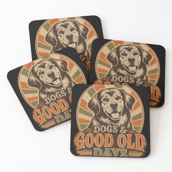 Item preview, Dogs And Good Old Days Retro Vector T-Shirt Design - Vintage Golden Retriever Pet Badge Graphic designed and sold by Rabu10.