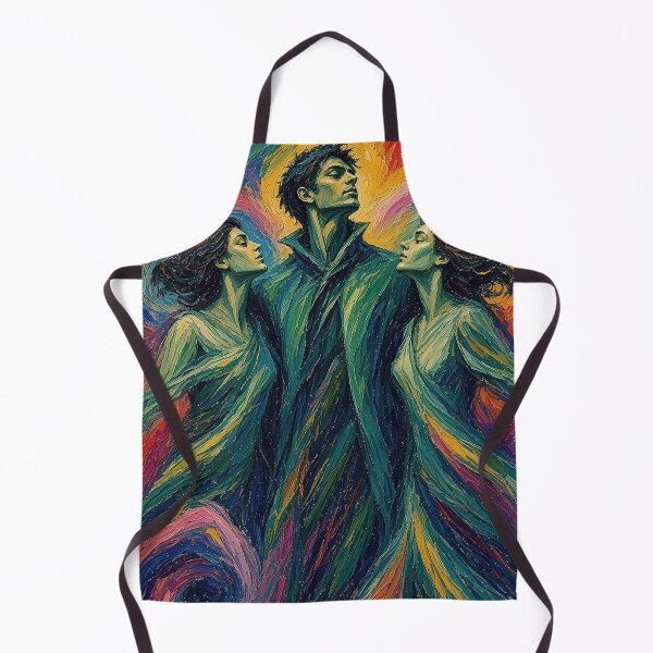 Item preview, Emerald Expressionist Trio – Man and Two Women Enhanced with Blue, Yellow, Red, White and Pink designed and sold by MFMart.