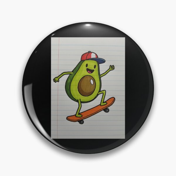 Item preview, Cool Skater Avocado Skateboarding Doodle designed and sold by Avocado-Diary.