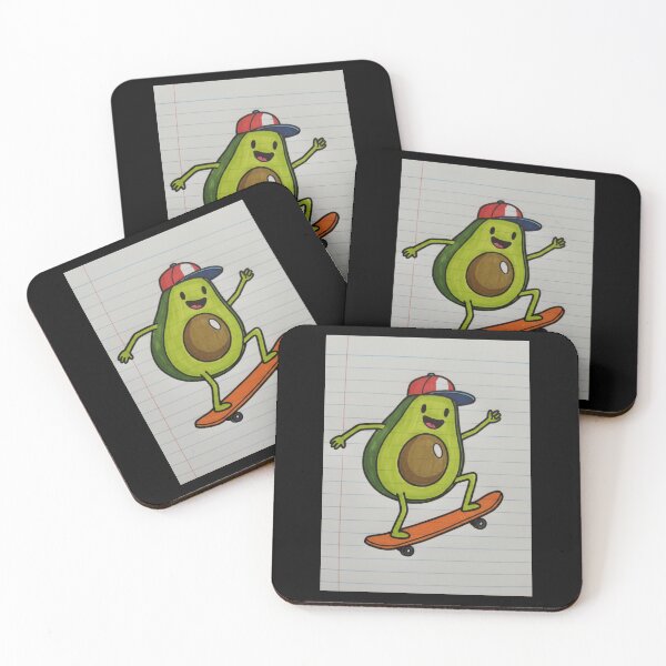 Item preview, Cool Skater Avocado Skateboarding Doodle designed and sold by Avocado-Diary.