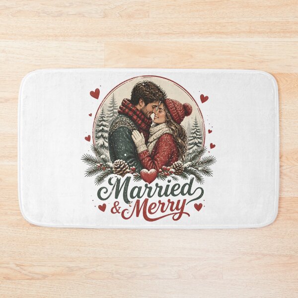 Item preview, Married & Merry Romantic Christmas Couple Holiday Gift designed and sold by LiviuGligoros.