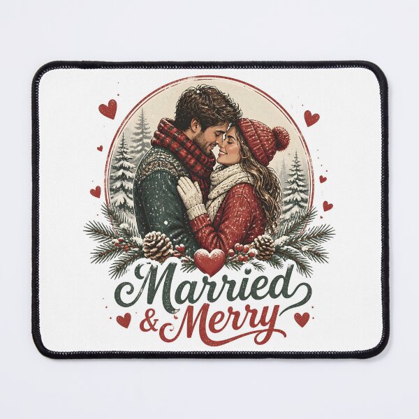Item preview, Married & Merry Romantic Christmas Couple Holiday Gift designed and sold by LiviuGligoros.