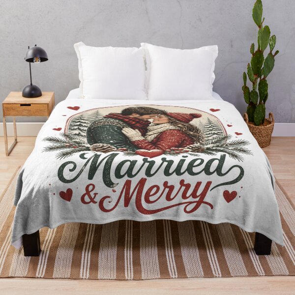 Item preview, Married & Merry Romantic Christmas Couple Holiday Gift designed and sold by LiviuGligoros.