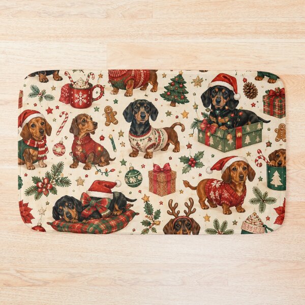 Item preview, Christmas Dachshund Pattern – Festive Wiener Dog Holiday Design designed and sold by RJACreative.