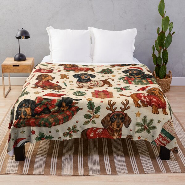 Item preview, Christmas Dachshund Pattern – Festive Wiener Dog Holiday Design designed and sold by RJACreative.