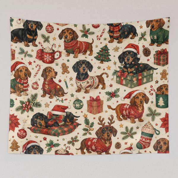 Item preview, Christmas Dachshund Pattern – Festive Wiener Dog Holiday Design designed and sold by RJACreative.
