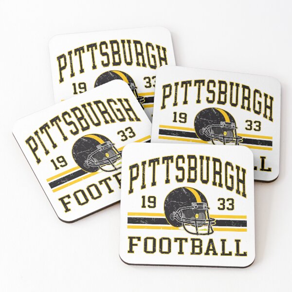 Item preview, Pittsburgh 1933 Distressed Football Helmet Black Gold Retro Design designed and sold by AlanNelso34652.
