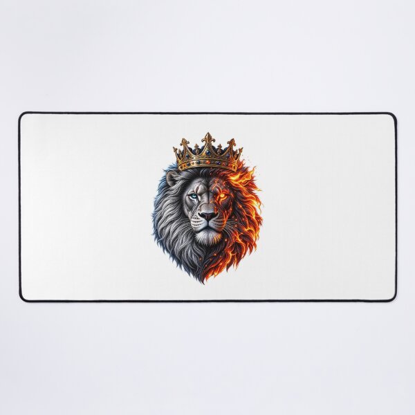 Item preview, King of Fire & Ice Lion – Crowned Warrior Fantasy 3D Art ? Tags designed and sold by Spiking11.