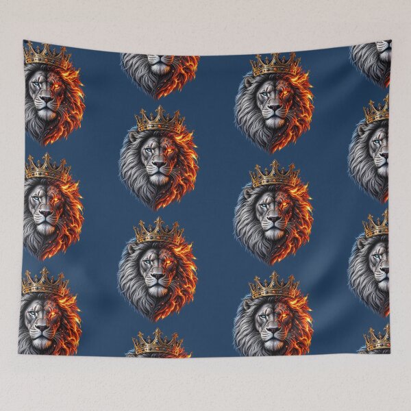 Item preview, King of Fire & Ice Lion – Crowned Warrior Fantasy 3D Art  ? Tags designed and sold by Spiking11.