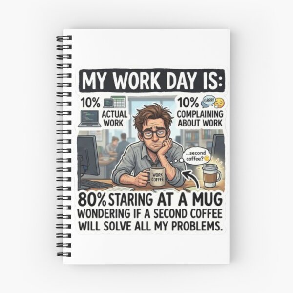 Item preview, My Work Day Breakdown - Funny Coffee & Office Humor designed and sold by artisanvibes23.