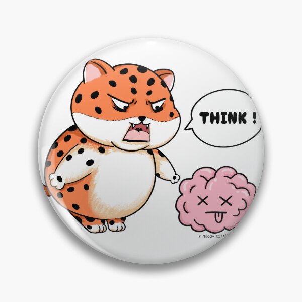 Item preview, Angry Chubby Leopard Think Hard Brain Meme designed and sold by Moody Critters.
