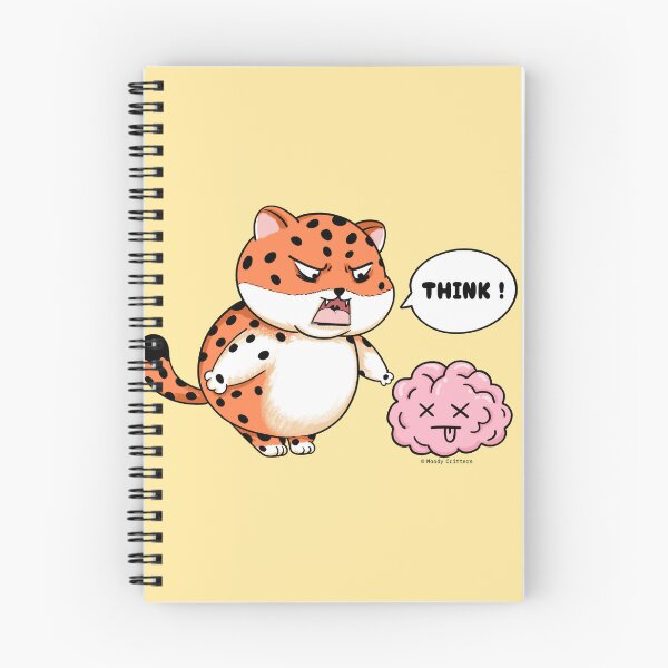 Item preview, Angry Chubby Leopard Think Hard Brain Meme designed and sold by Moody Critters.